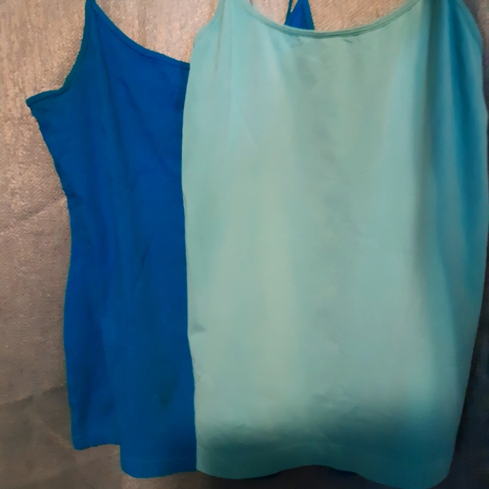 2 blue tanks